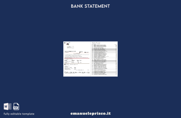 modello di pagine di parole di estratto conto IBC USA in stile verificato 1